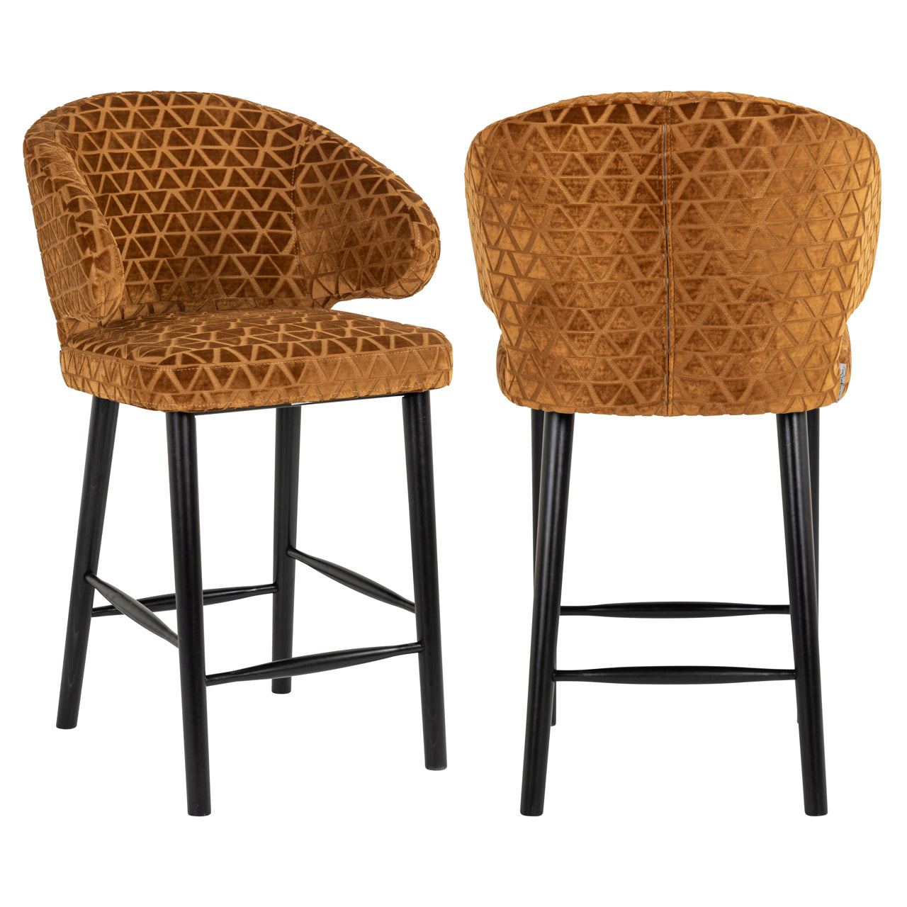 Counter stool Indigo old gold triangle