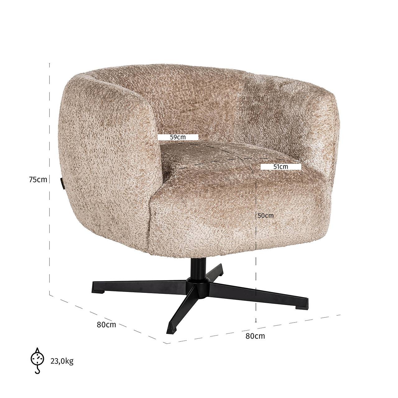 Swivel lounge chair Estelle (Sheep 01 nature)