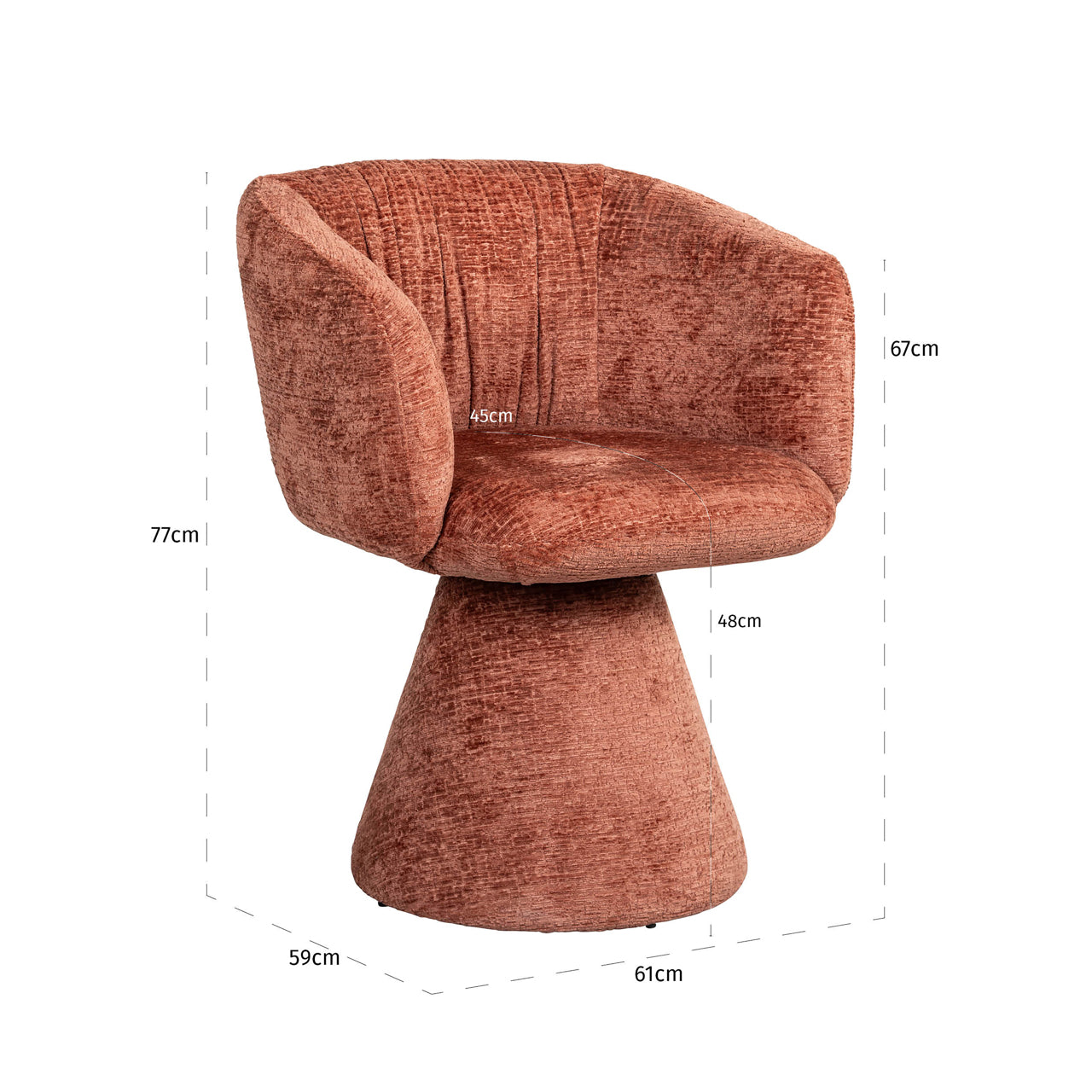 Dining chair Madeline blush fusion swivel