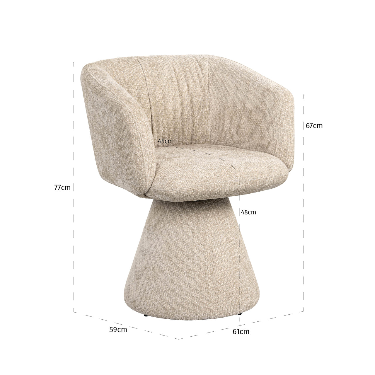 Dining chair Madeline cream unicorn swivel
