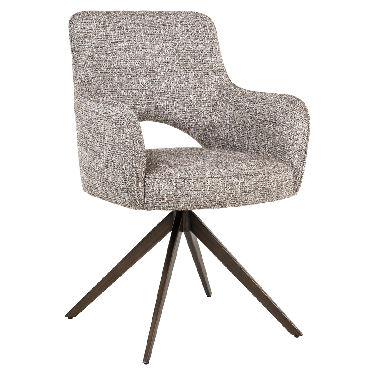 Dining chair Ginerva earth tweed swivel