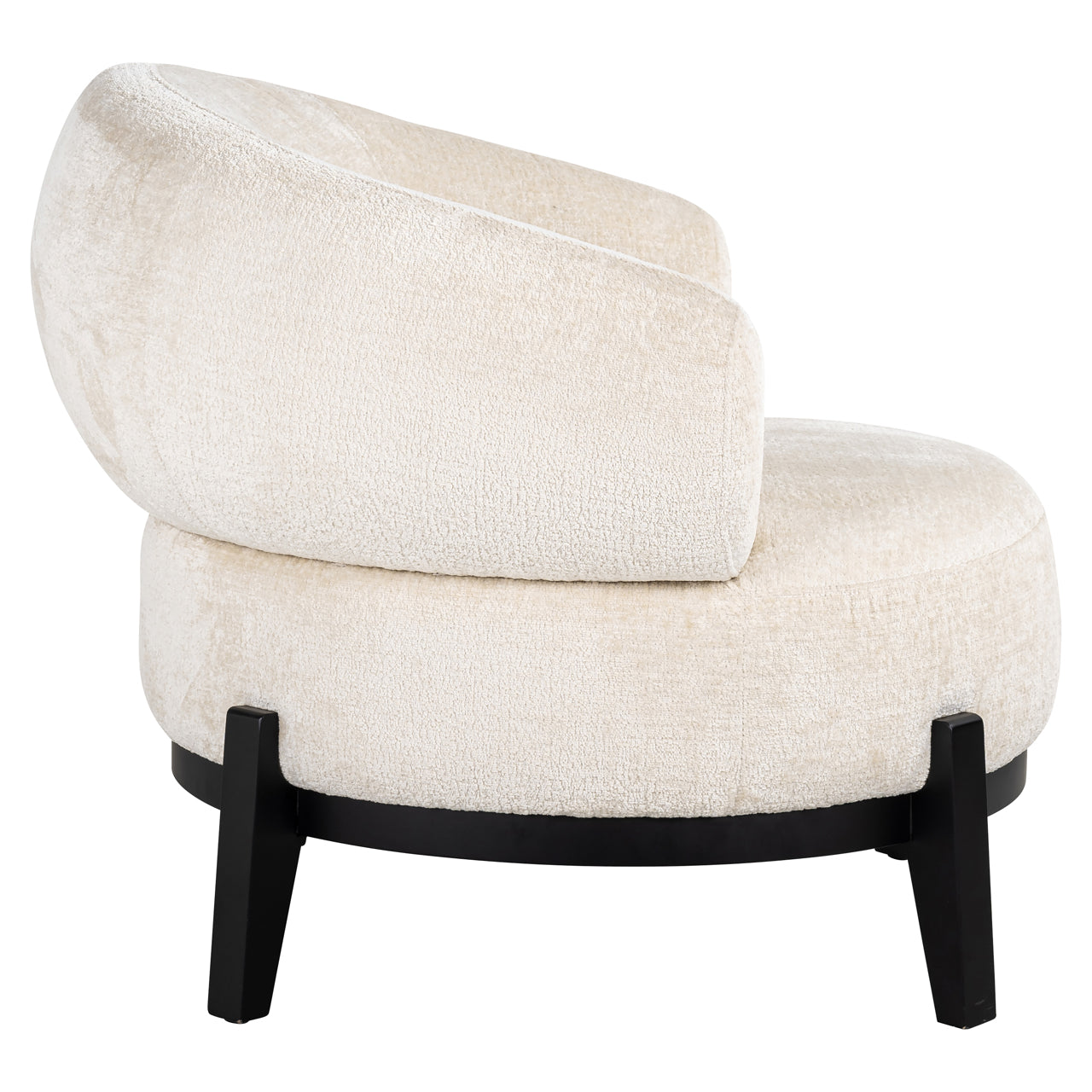 Lounge chair Montana white chenille
