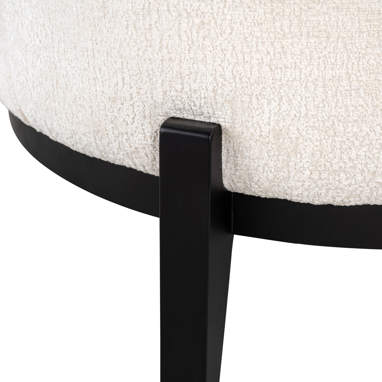 Lounge chair Montana white chenille