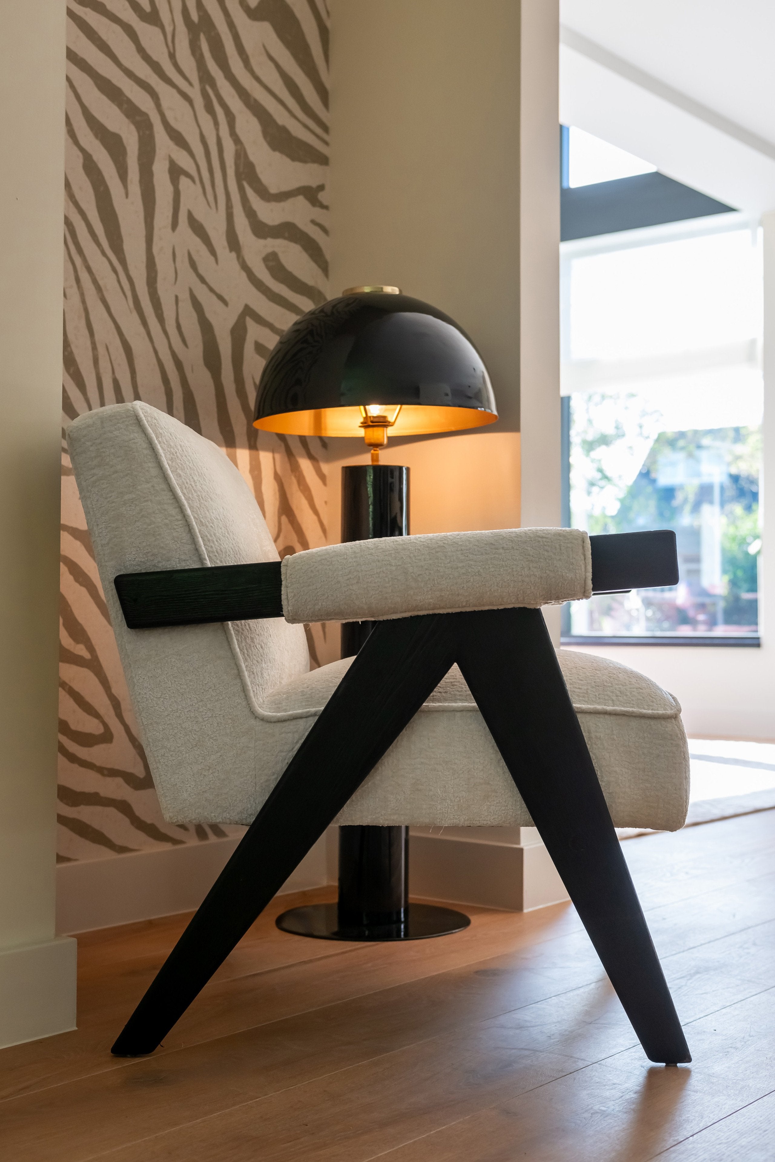 Lounge chair Cooper white chenille