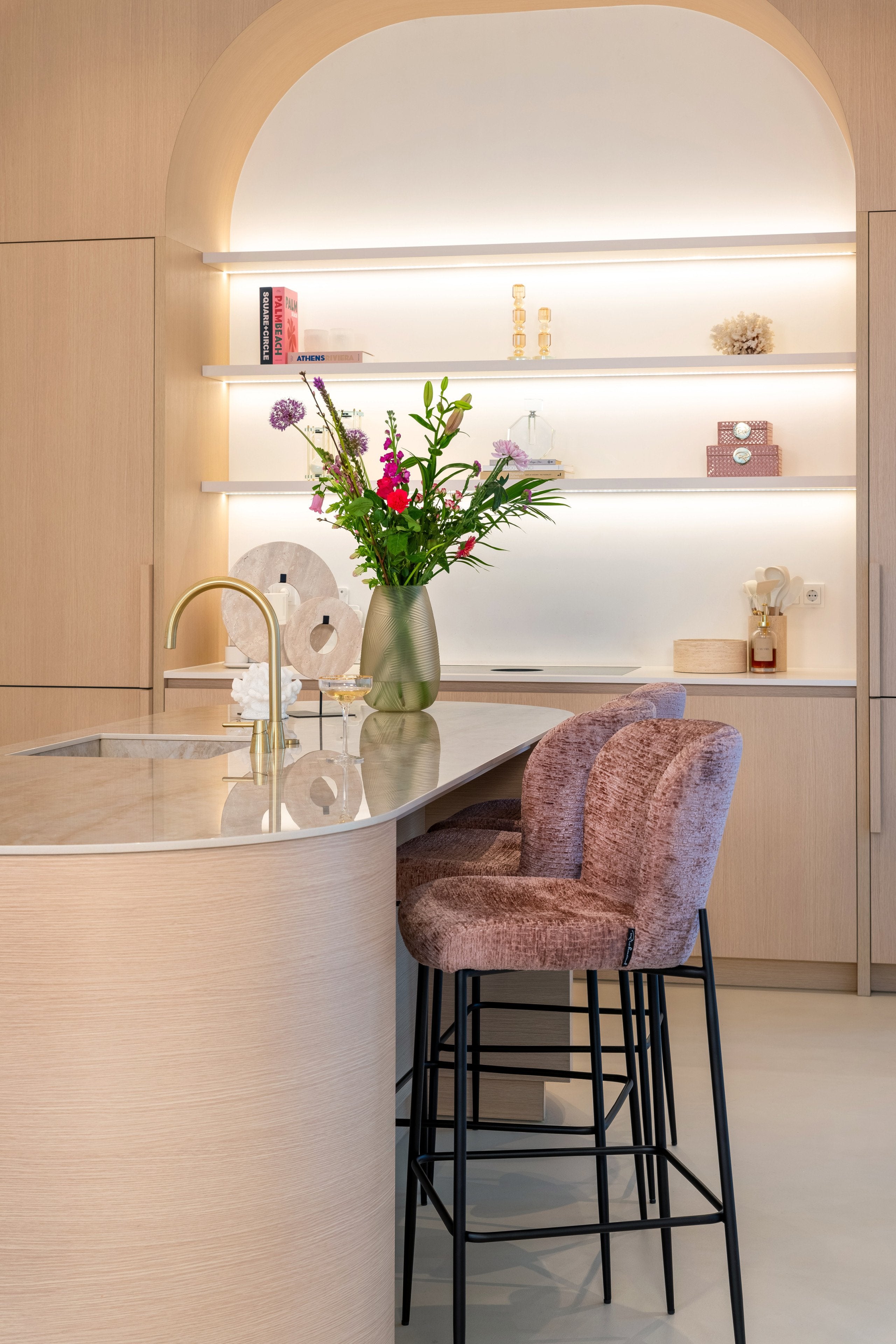 Candle holder Caya black/gold small