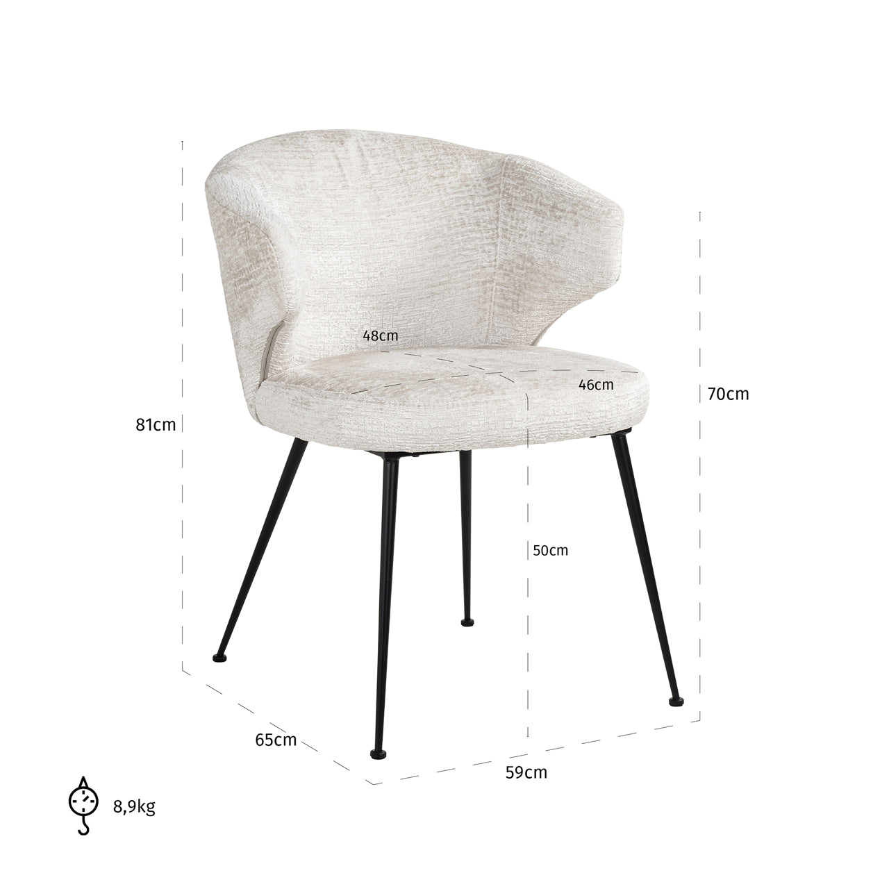 Dining chair Xandra cream fusion