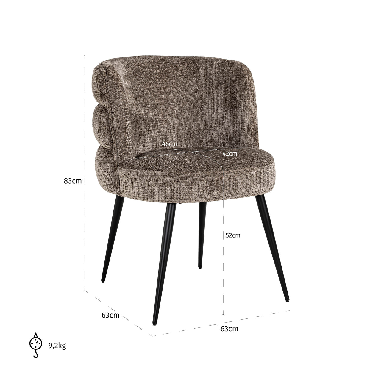 Dining chair Stella niagara stone