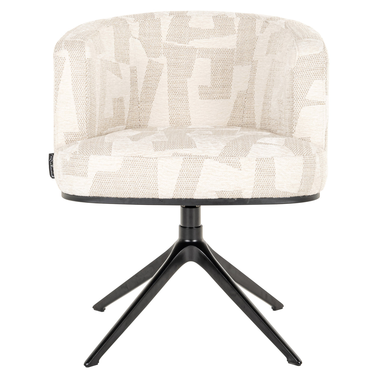 Dining chair Cheyenne beige graffic swivel