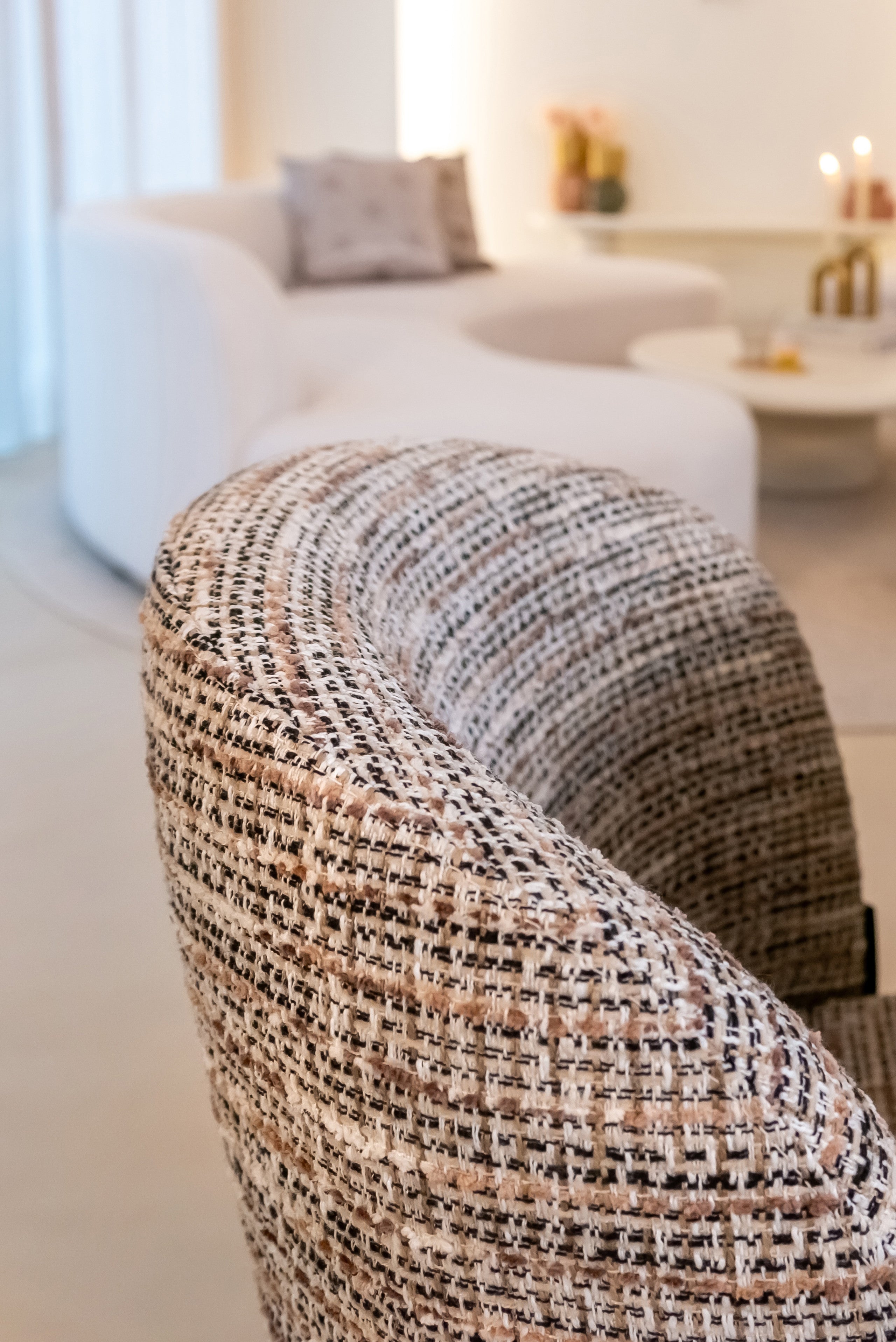 Dining chair Elvi mocca chunky fire retardant (Set of 2)