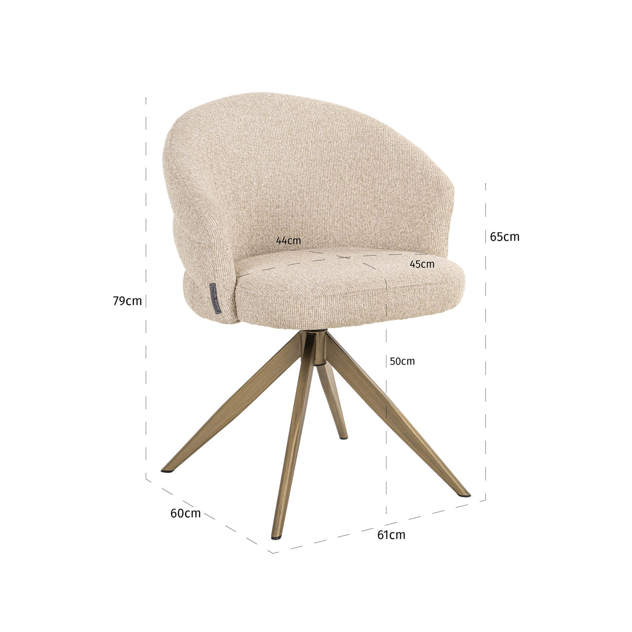 Dining chair Zendaya biscotti swivel fire retardant