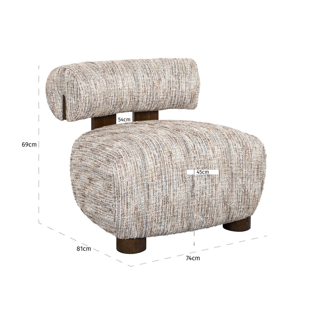 Lounge chair Arabella greige coco
