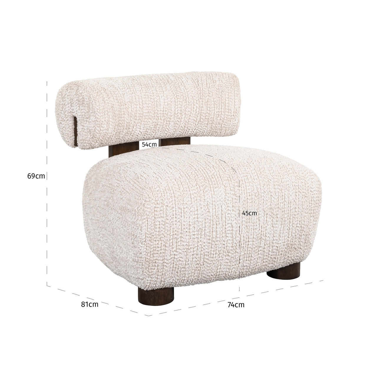 Lounge chair Arabella lovely cream