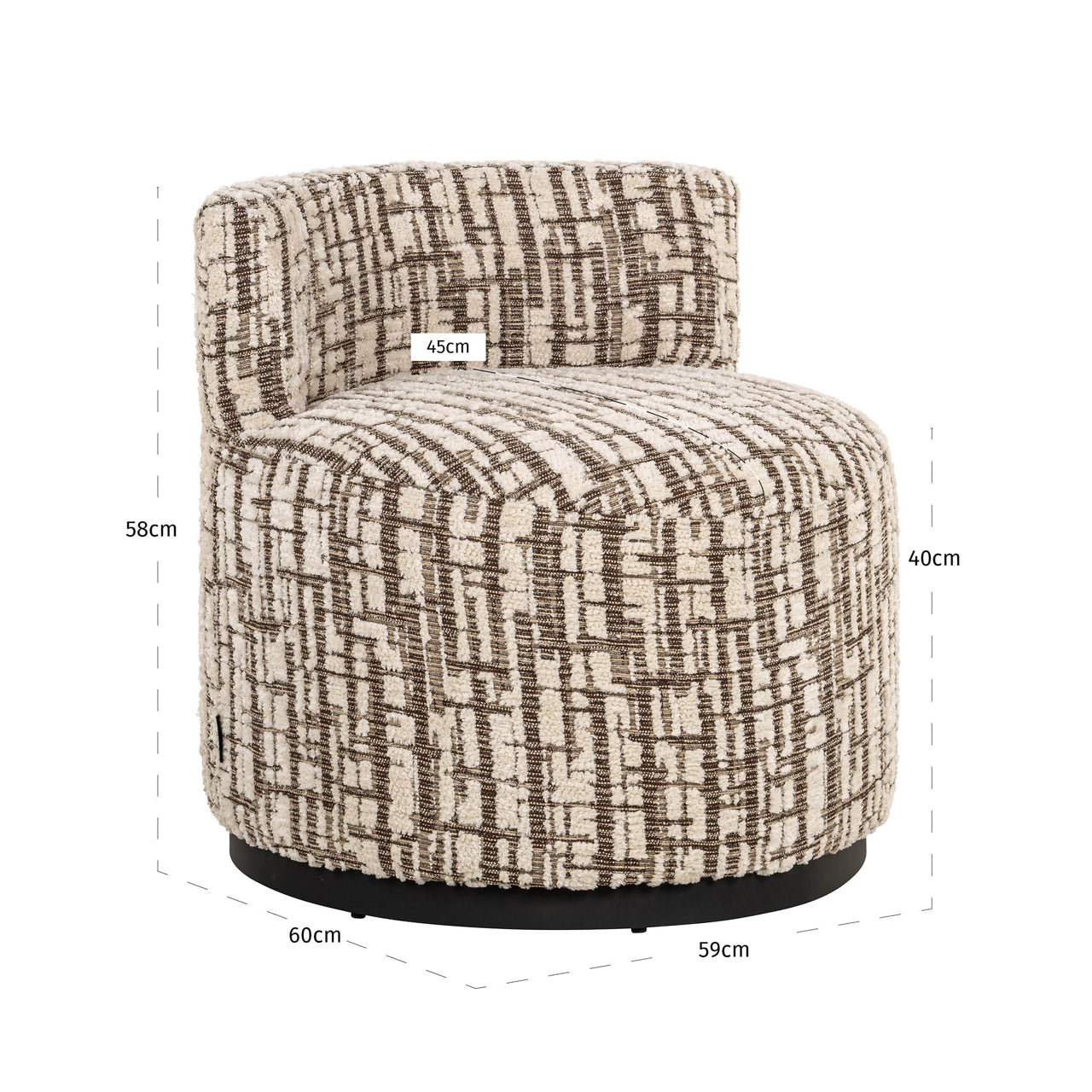 Lounge chair Franny cream
