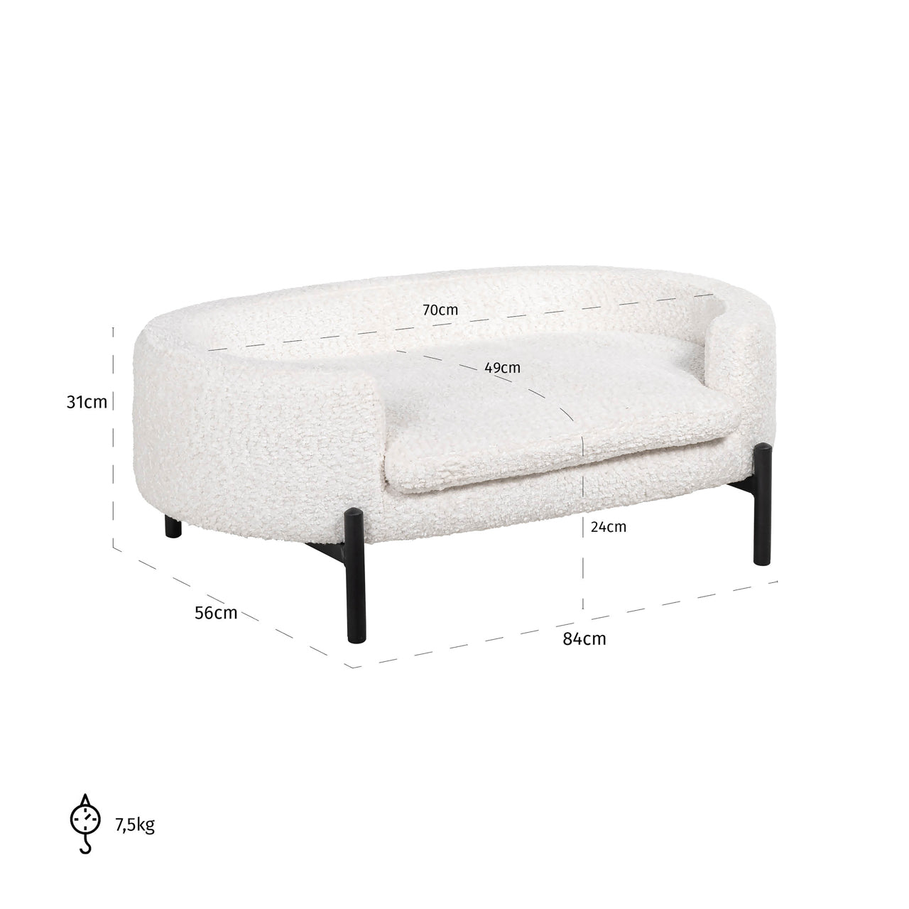 Pet bed Dolly sheep white