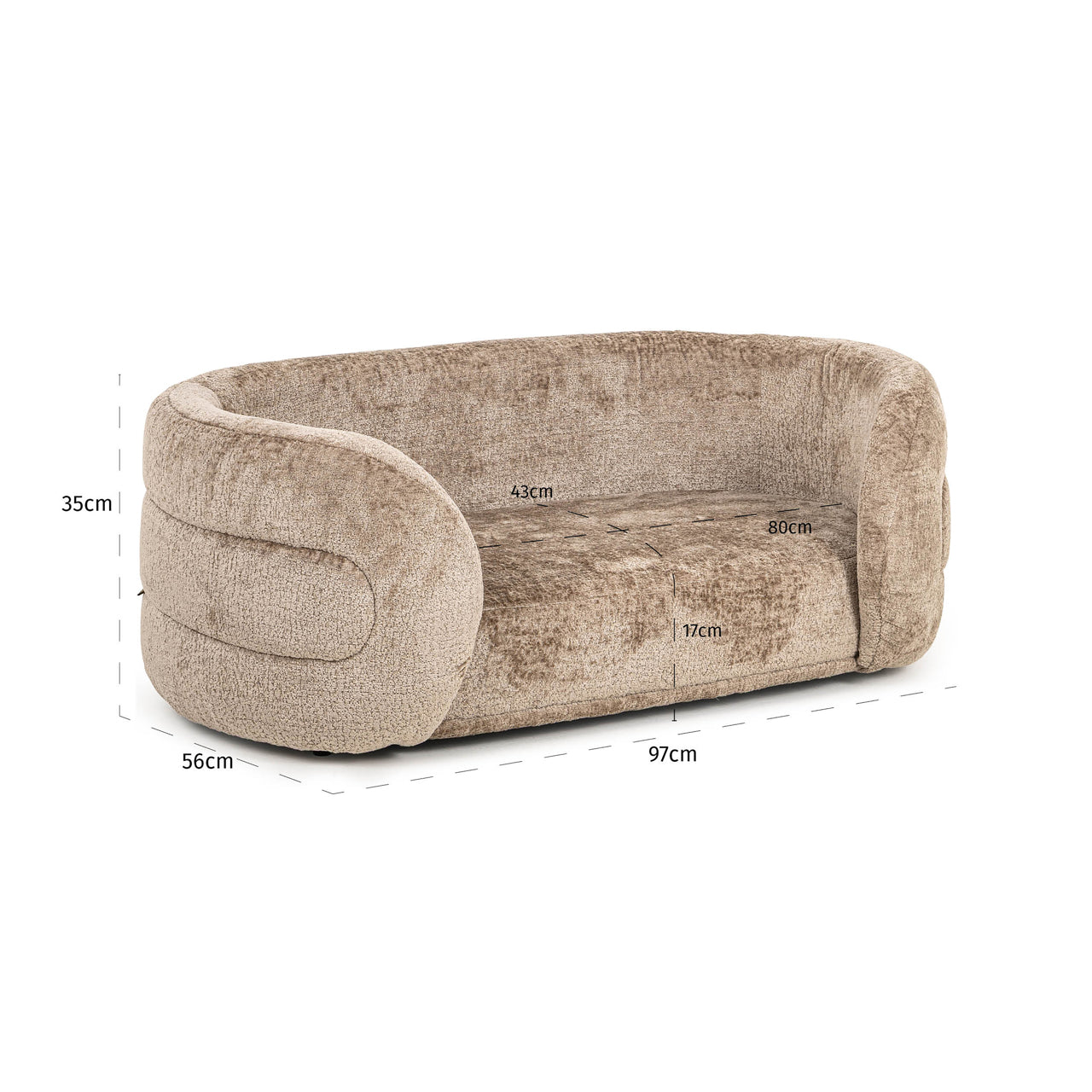 Pet bed Bingo taupe chenille