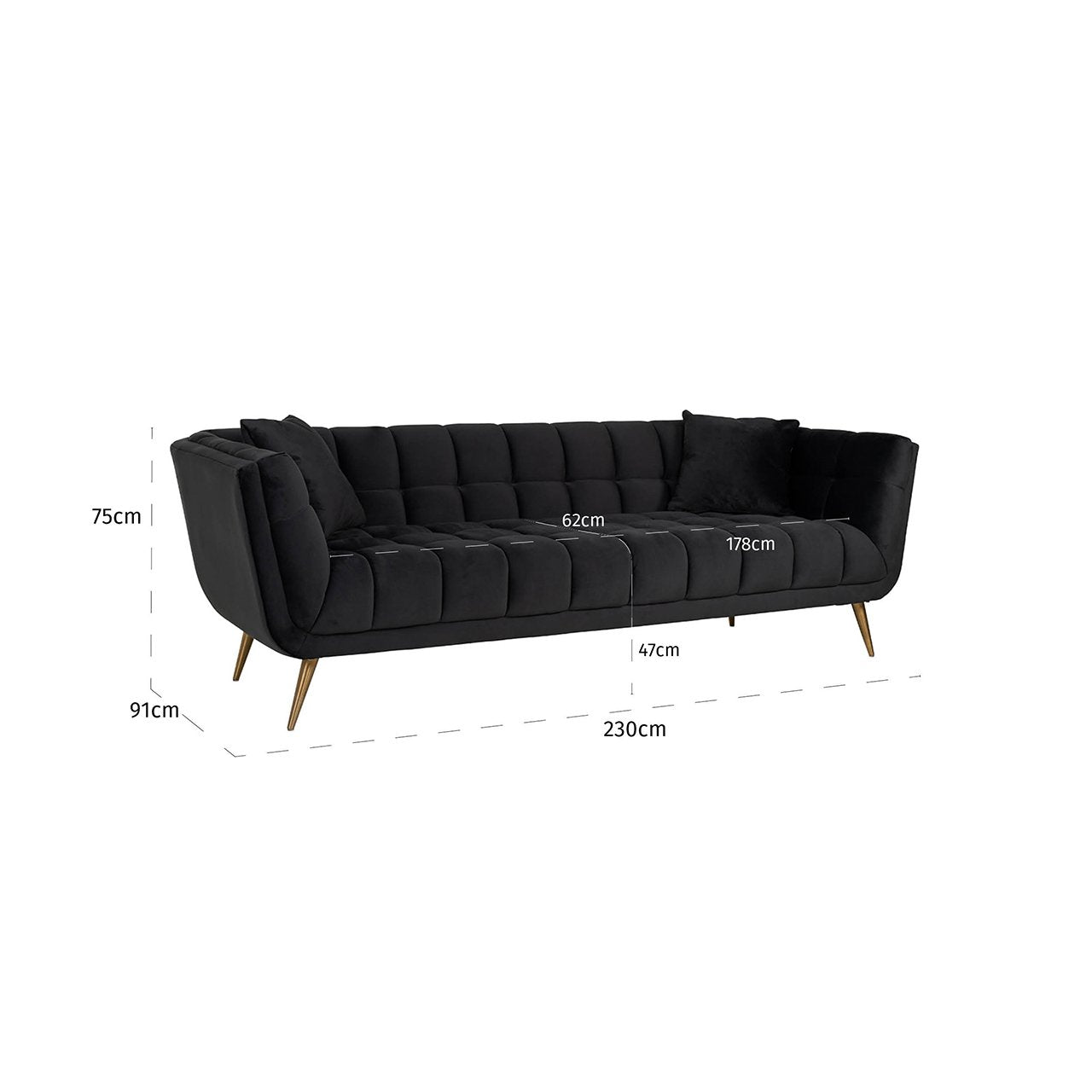 Sofa Huxley anthracite velvet