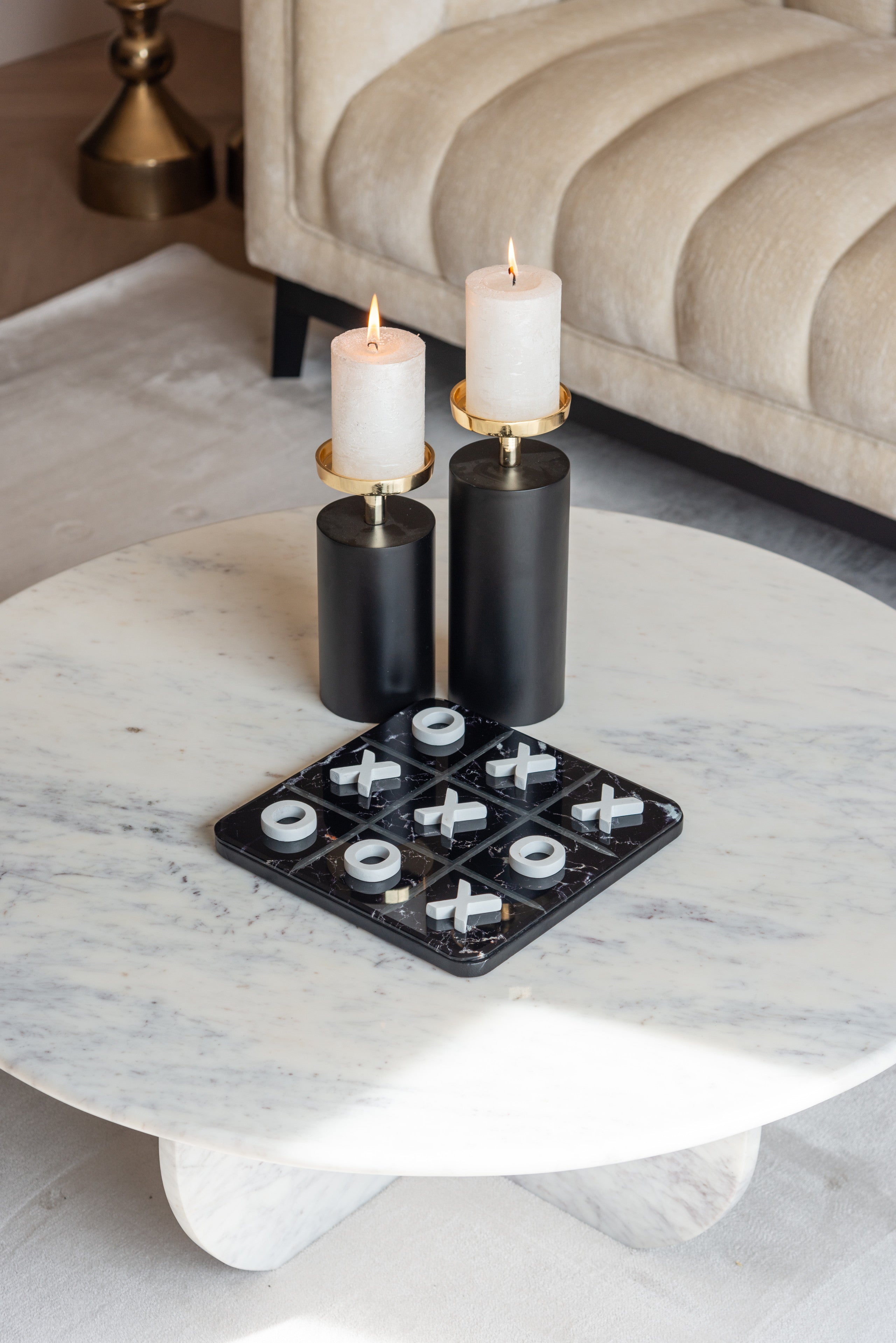 Coffee table Holmes white 90Ø