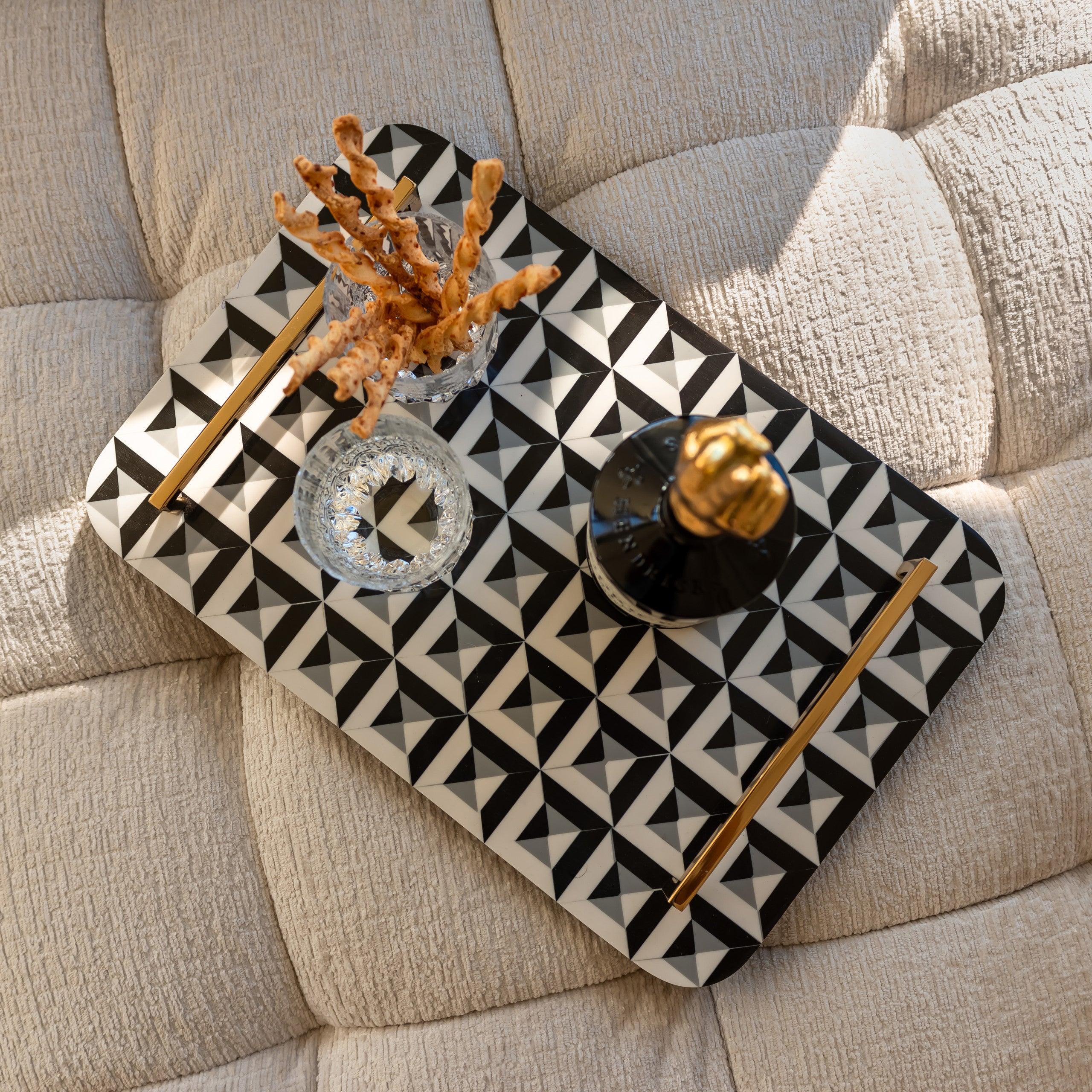 Tray Birte black/white