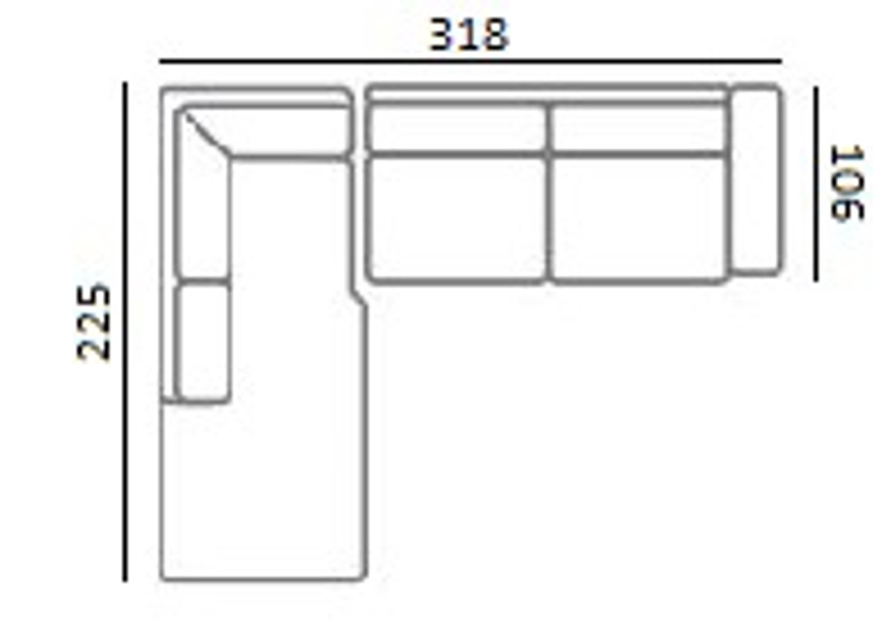 Sofa Lund cream fusion 3-seater + ottoman left