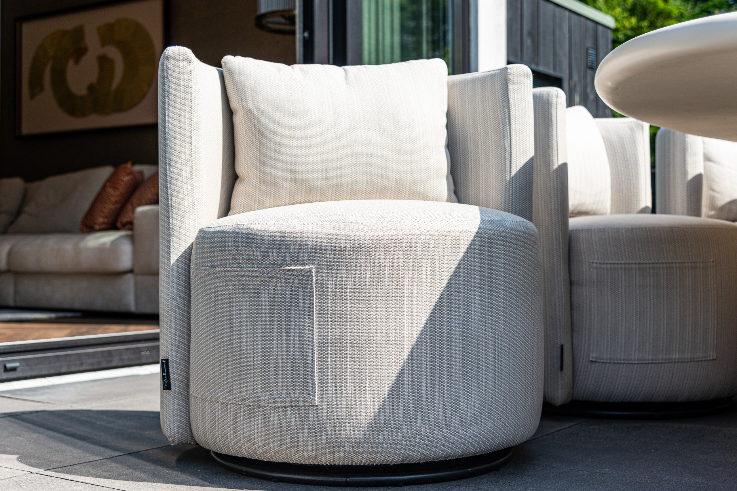 Outdoor dining chair Marlin beige swivel