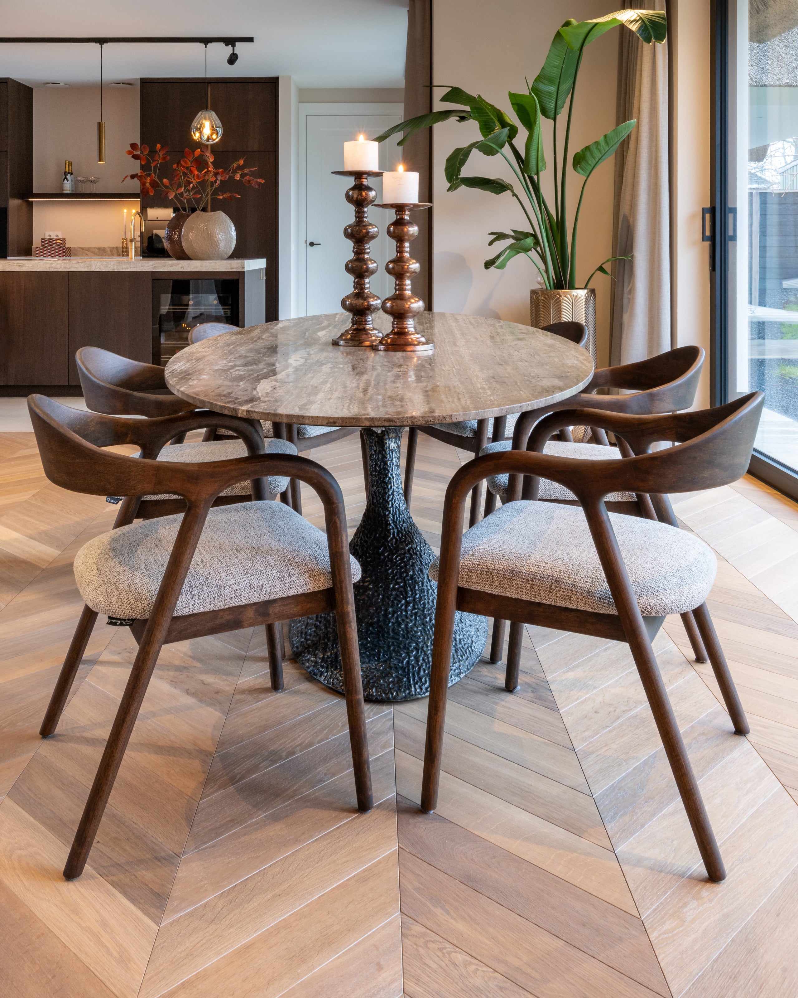 Dining chair Mihara mocca fancy fire retardant