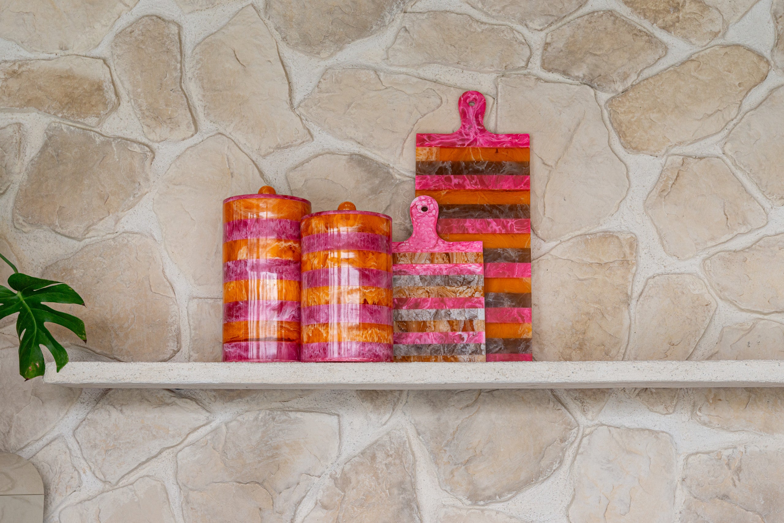 Tray Cindy pink/orange - serving board large