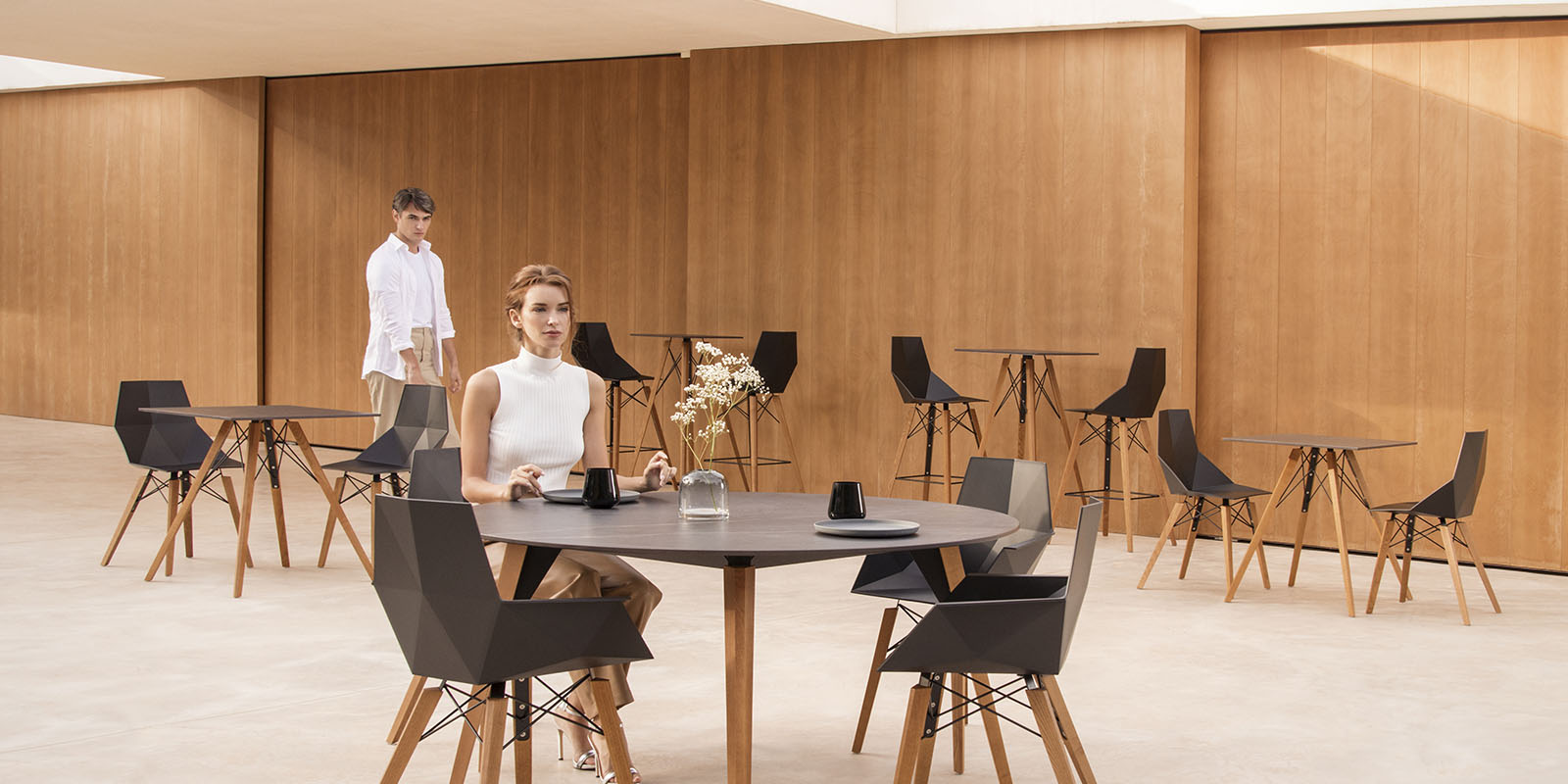 Faz - Wood Bar Stool With Arms