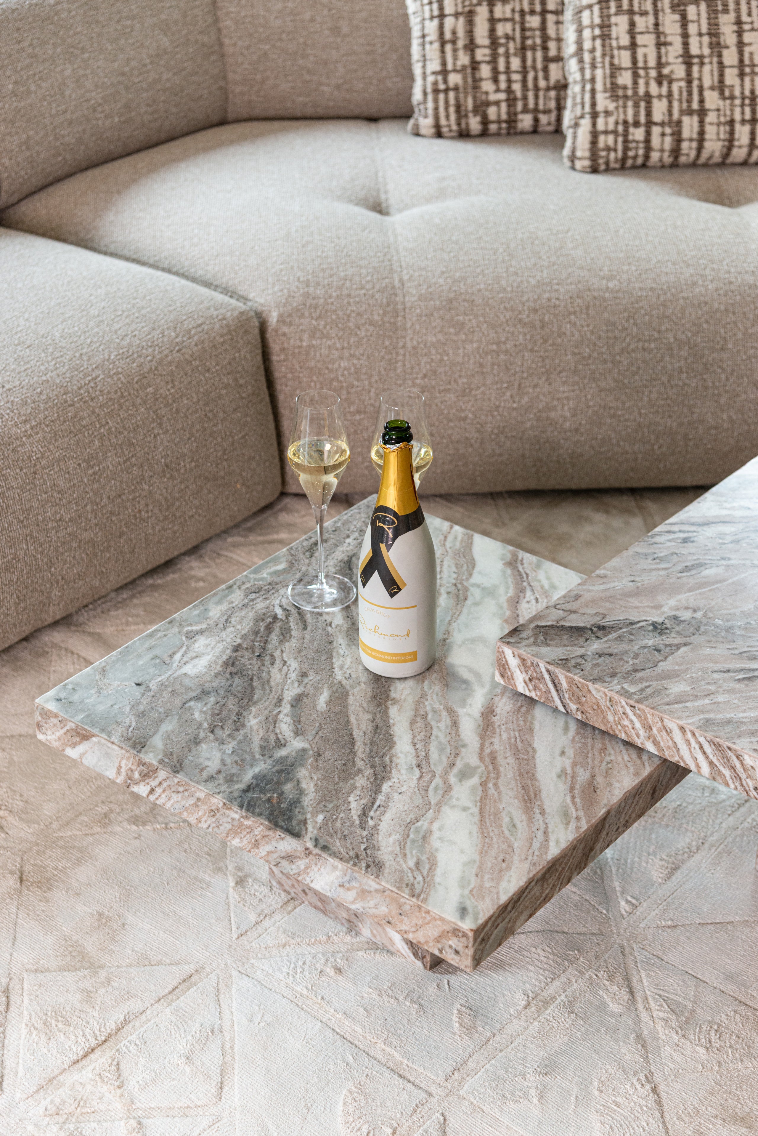 Coffee table Rashford Blush beige (Set of 2)