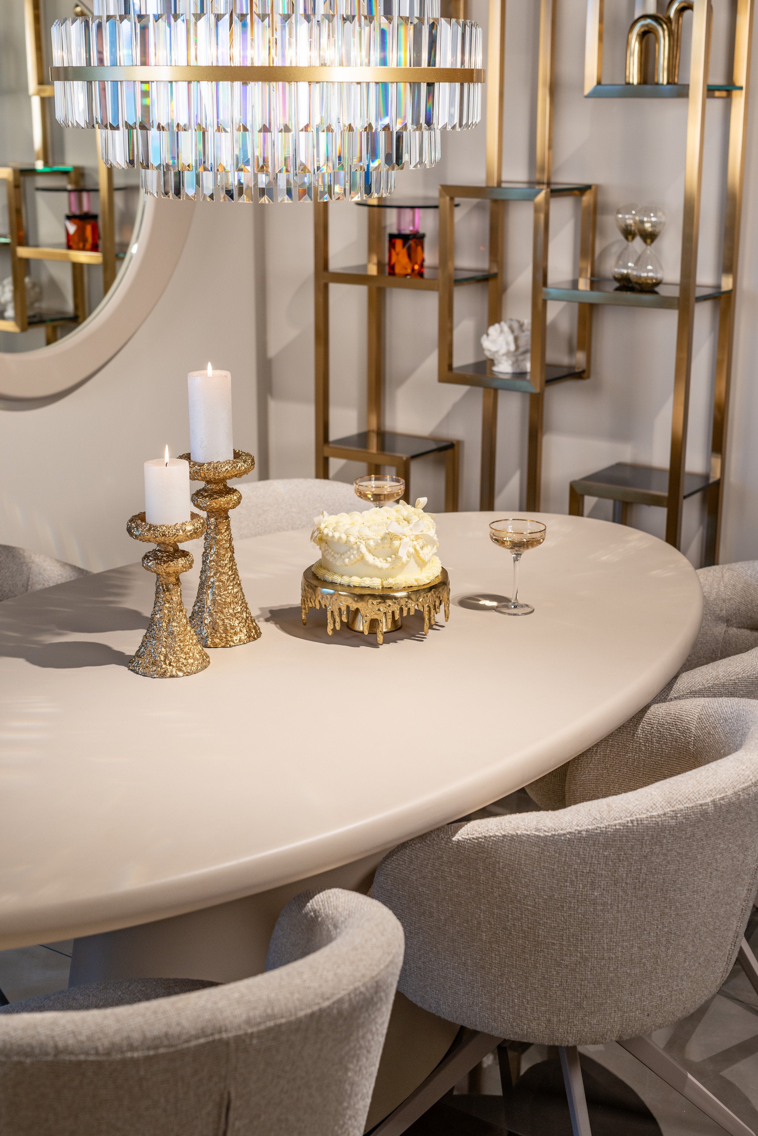 Chandelier Desire brushed gold small