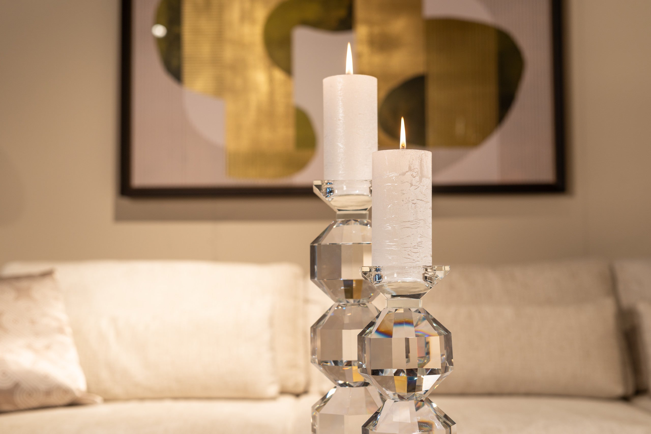 Candle holder Safia clear transparent large