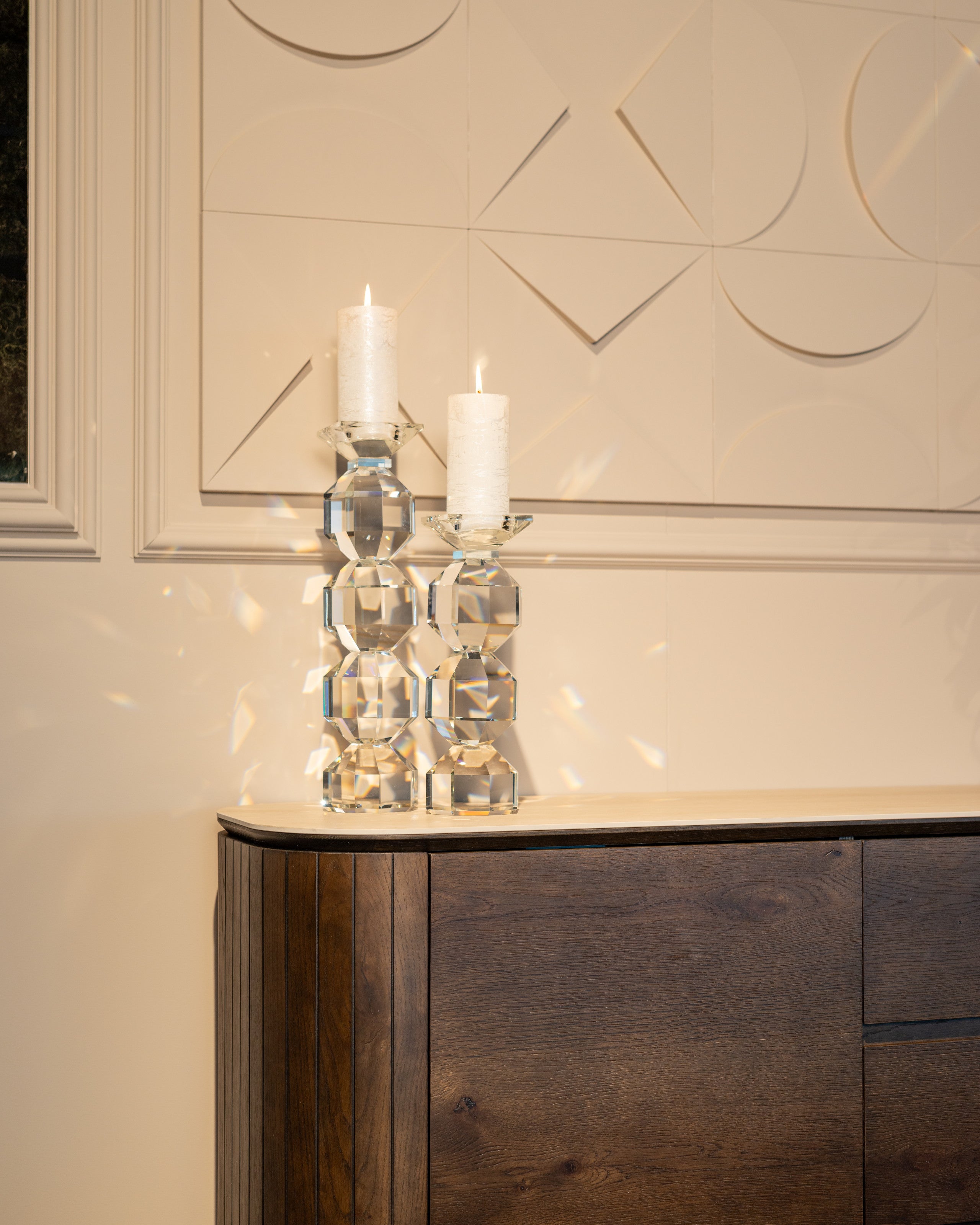 Candle holder Safia clear transparent large