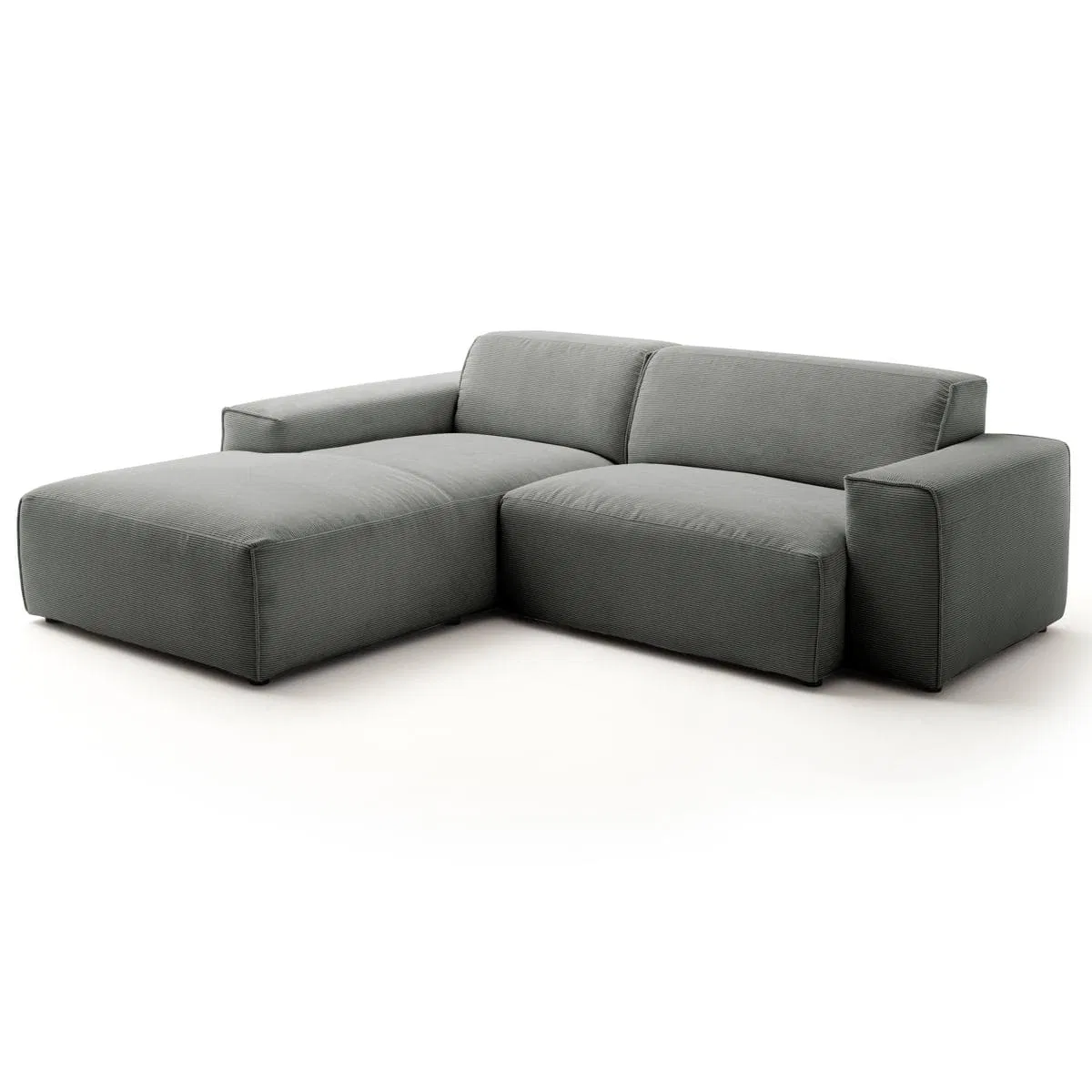 Sofa Linton – Dark Grey – 2.5-Seater with Lounge 228 x 189 cm