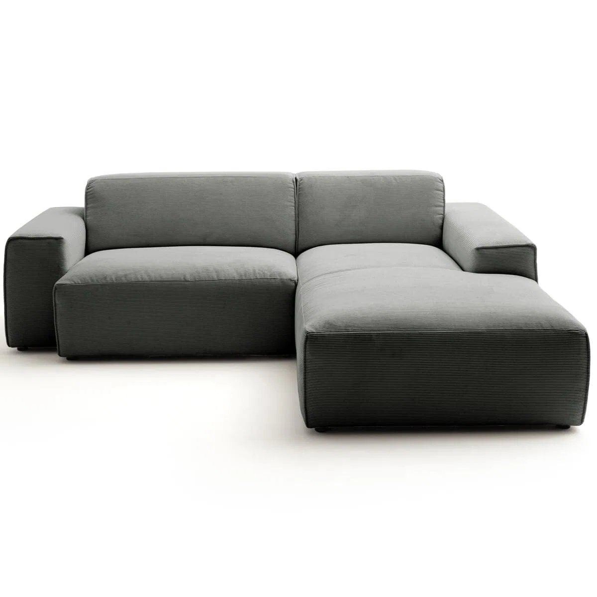 Sofa Linton – Dark Grey – 2.5-Seater with Lounge 228 x 189 cm