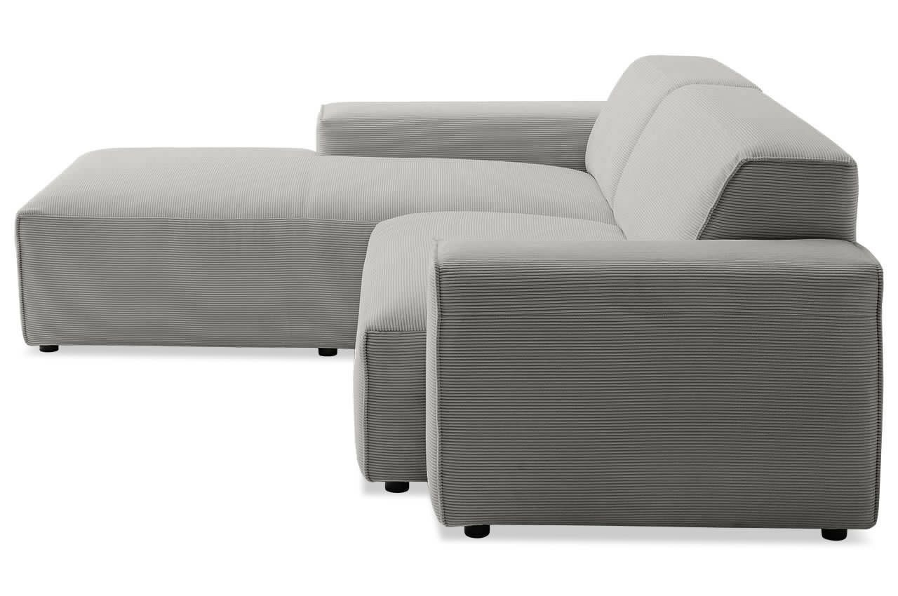 Sofa Linton – Light Grey – 2.5-Seater with Lounge 228 x 189 cm