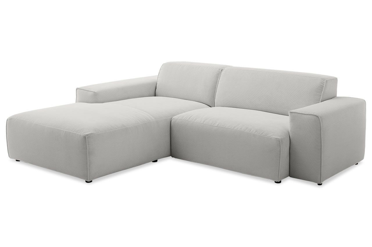 Sofa Linton – Silver – 2.5-Seater with Lounge 228 x 189 cm