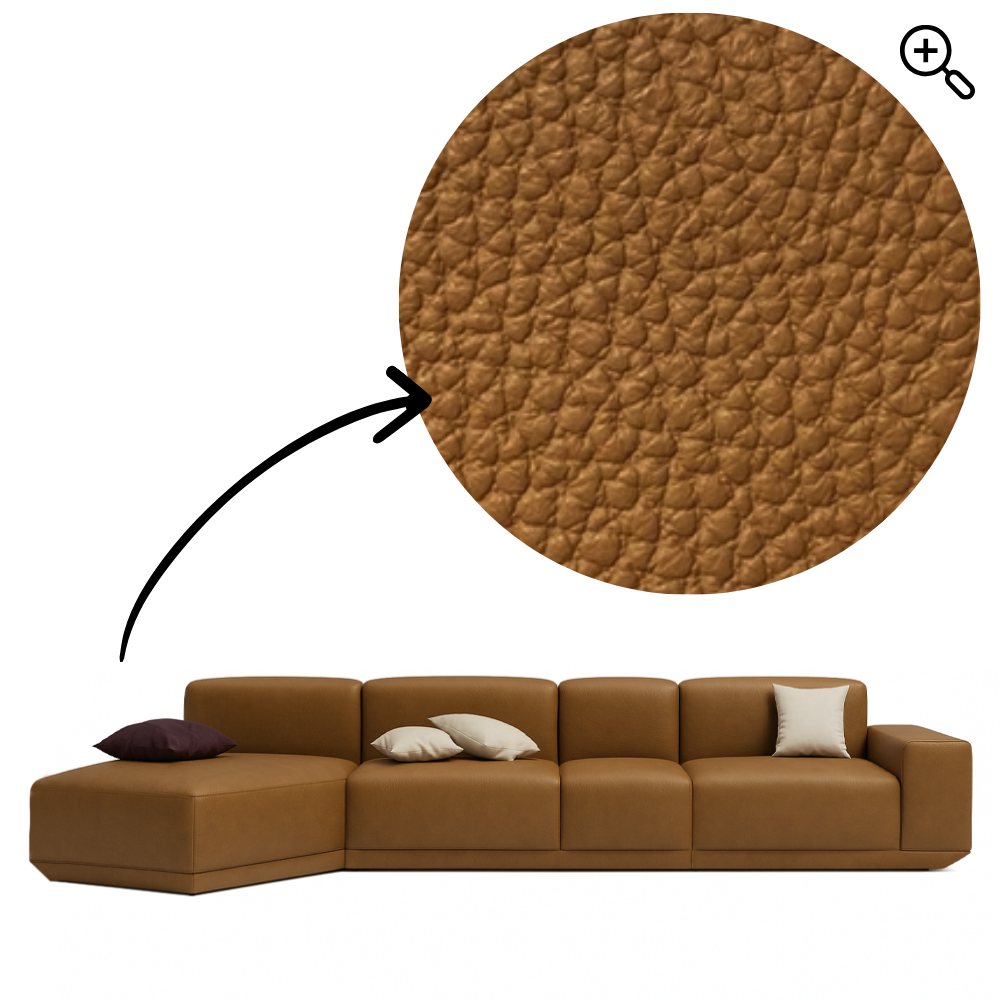 Sofa Cube Musa - Bronze Leather | 387x174cm