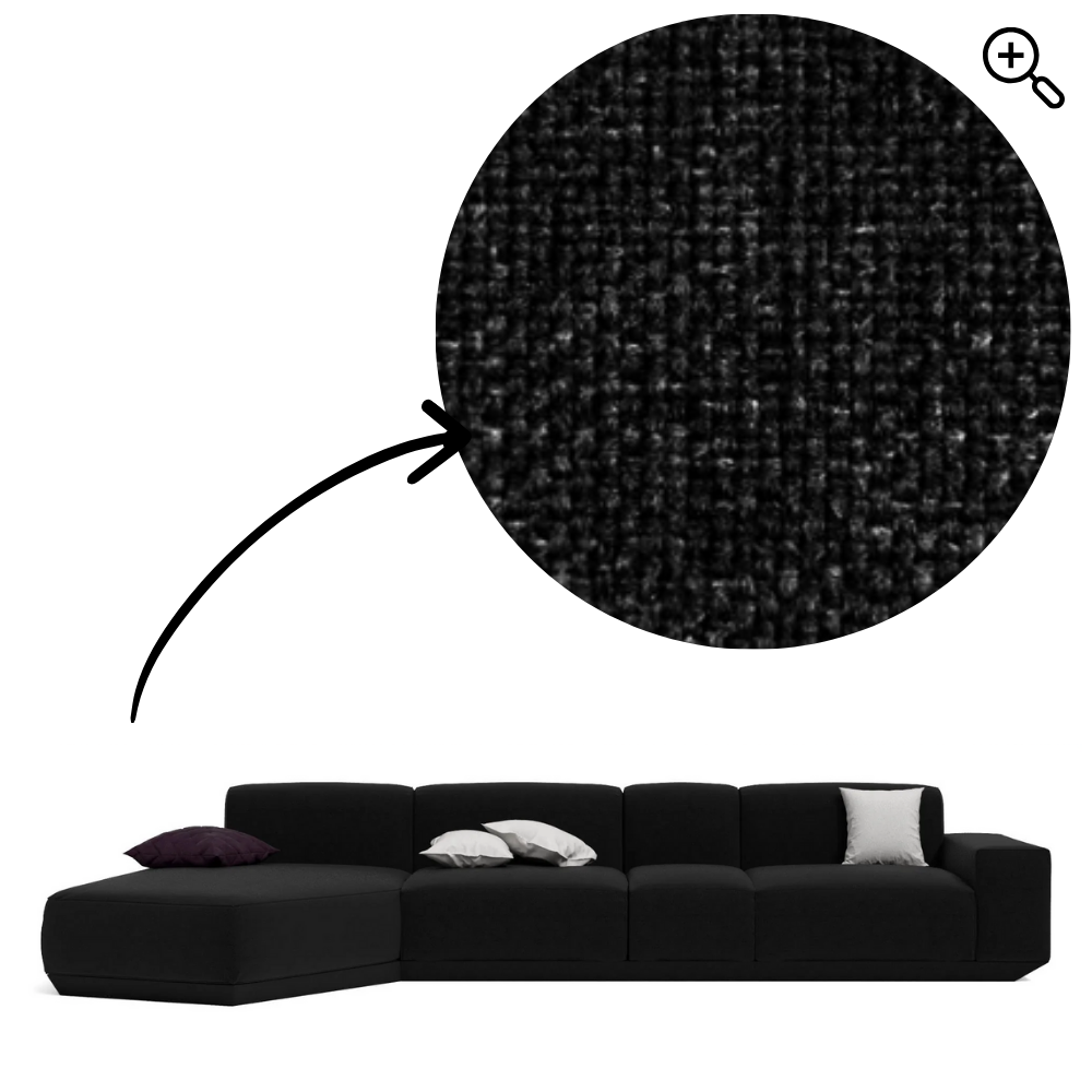 Sofa Cube Musa - Black | 387x174cm