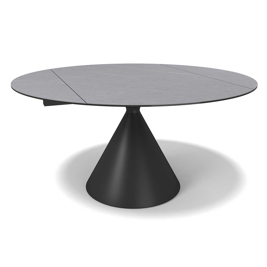 Dining Table Cassan – Ceramic Grey Ø90cm | Extendable Ø150cm