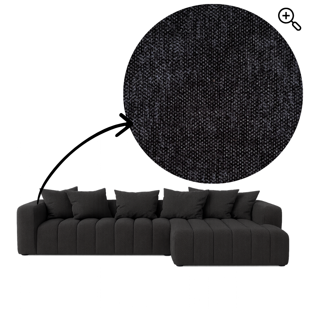 Sofa Marano - Oxford Black - 334 × 172 cm - Lounge Right