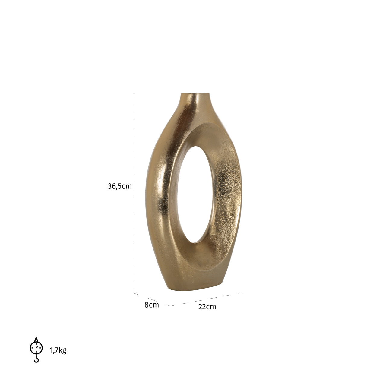 Vase Alma brushed gold large