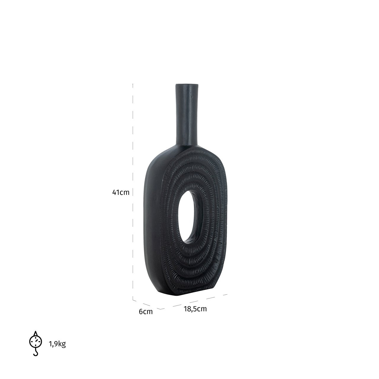 Vase Emar black large