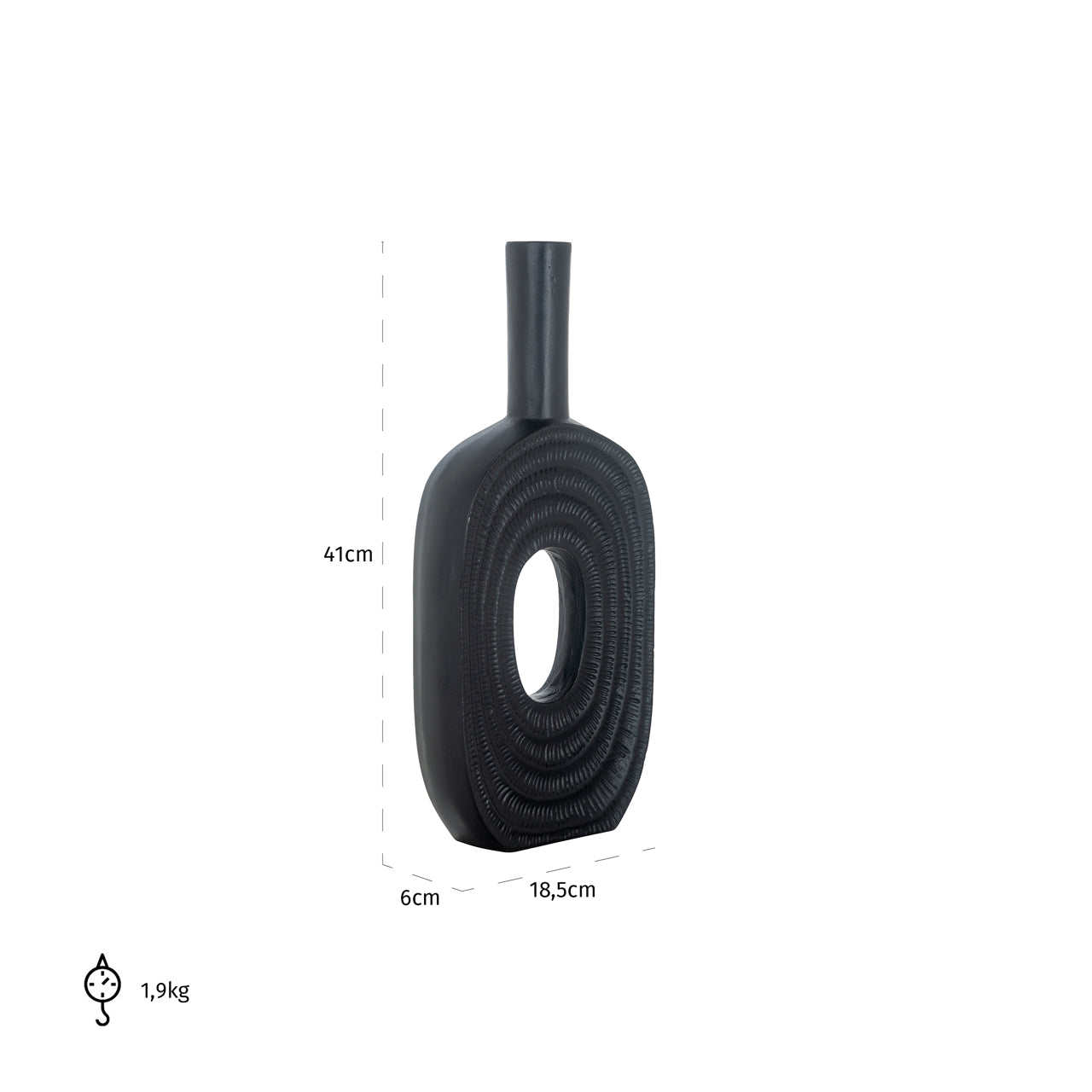 Vase Emar black large