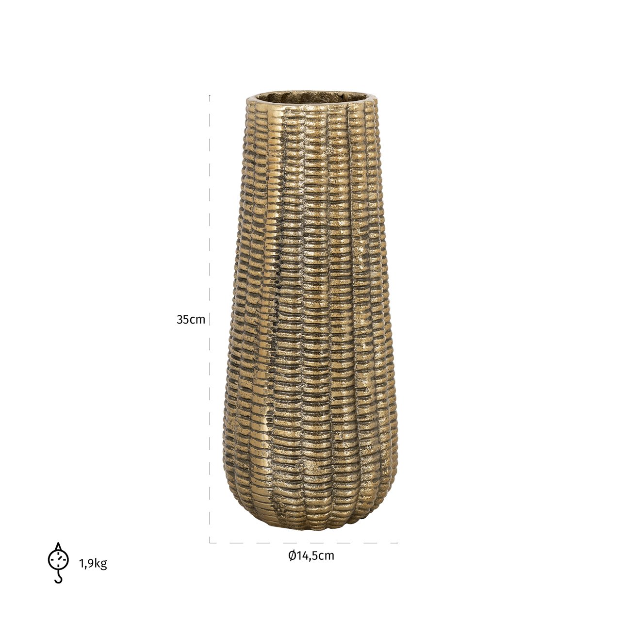 Vase Loran brushed gold small