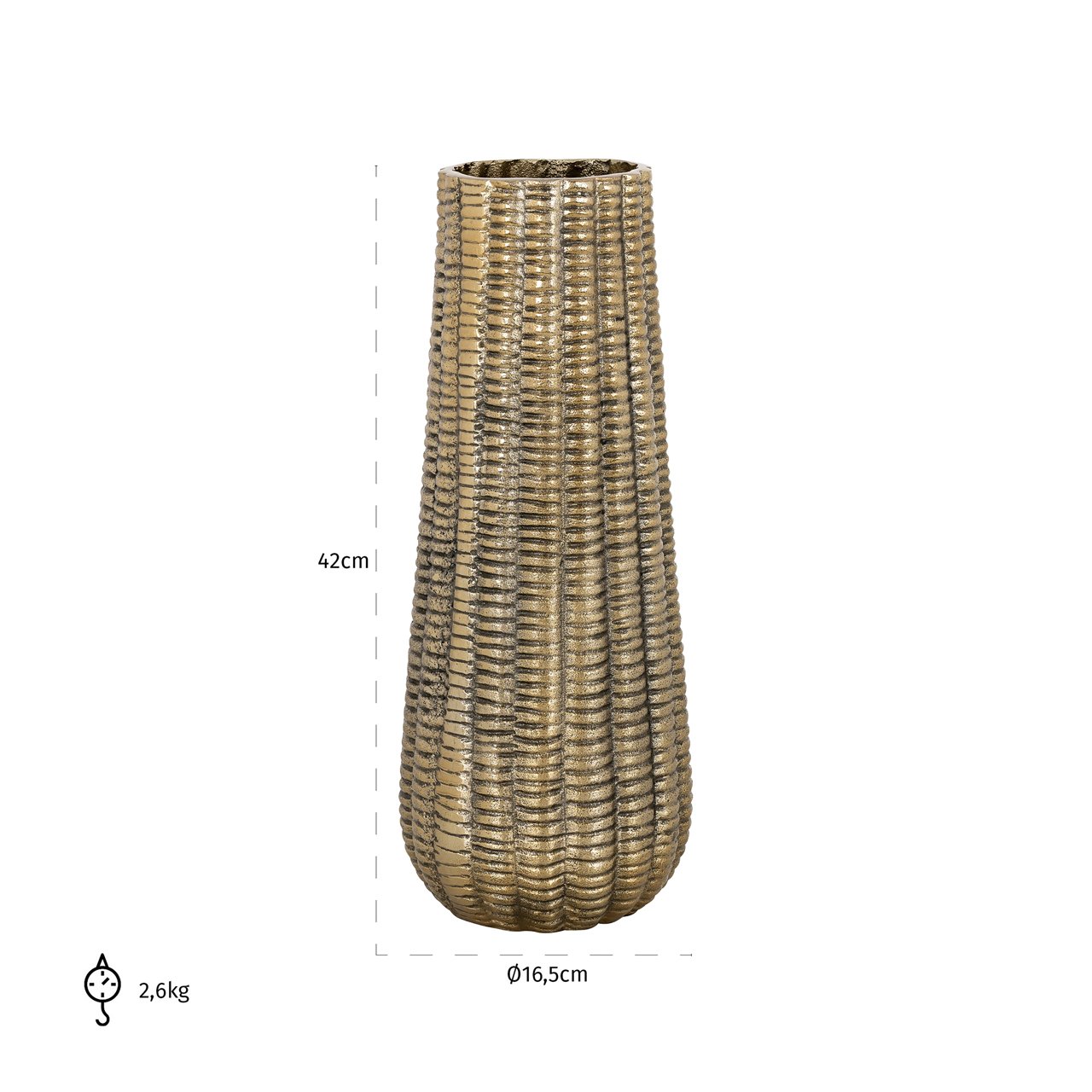 Vase Loran brushed gold large