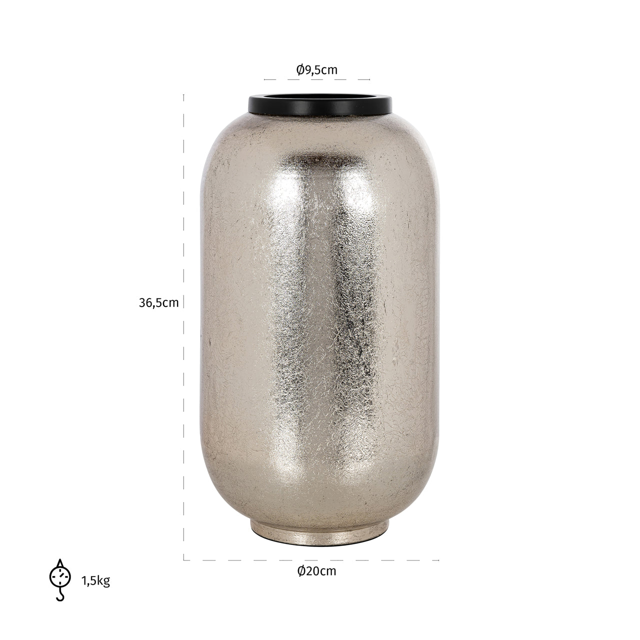 Vase Vesna silver large