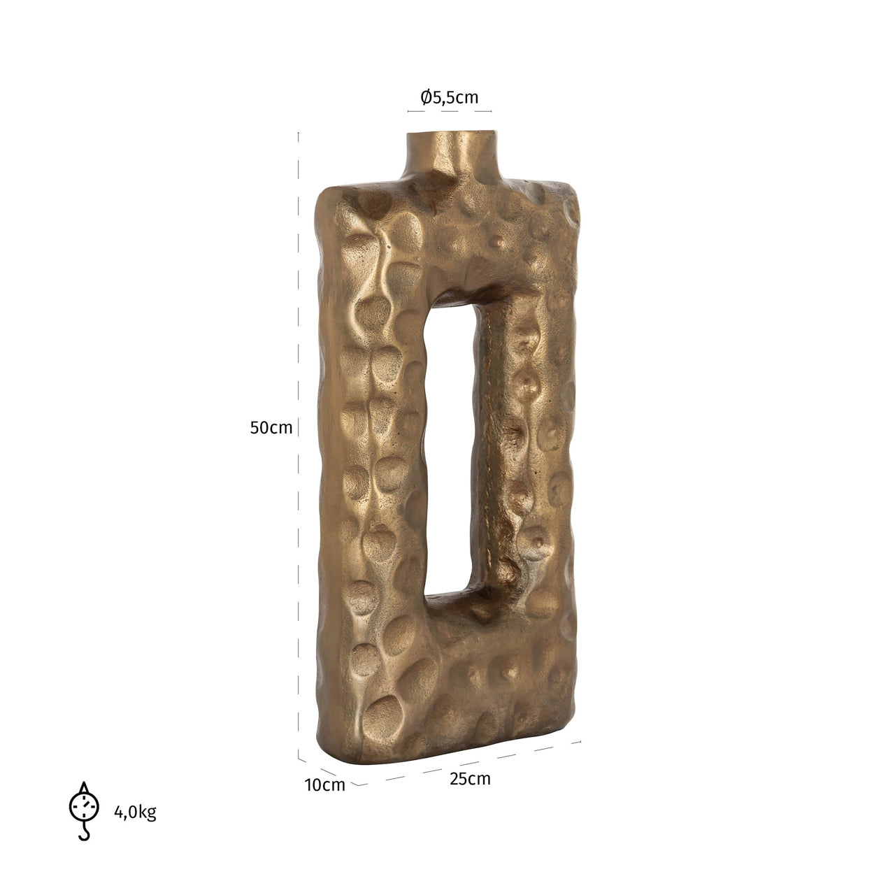 Vase Samuel brushed gold