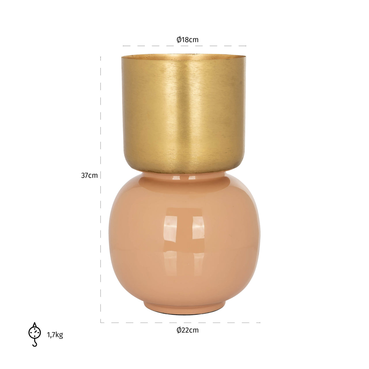 Vase Calla brushed gold