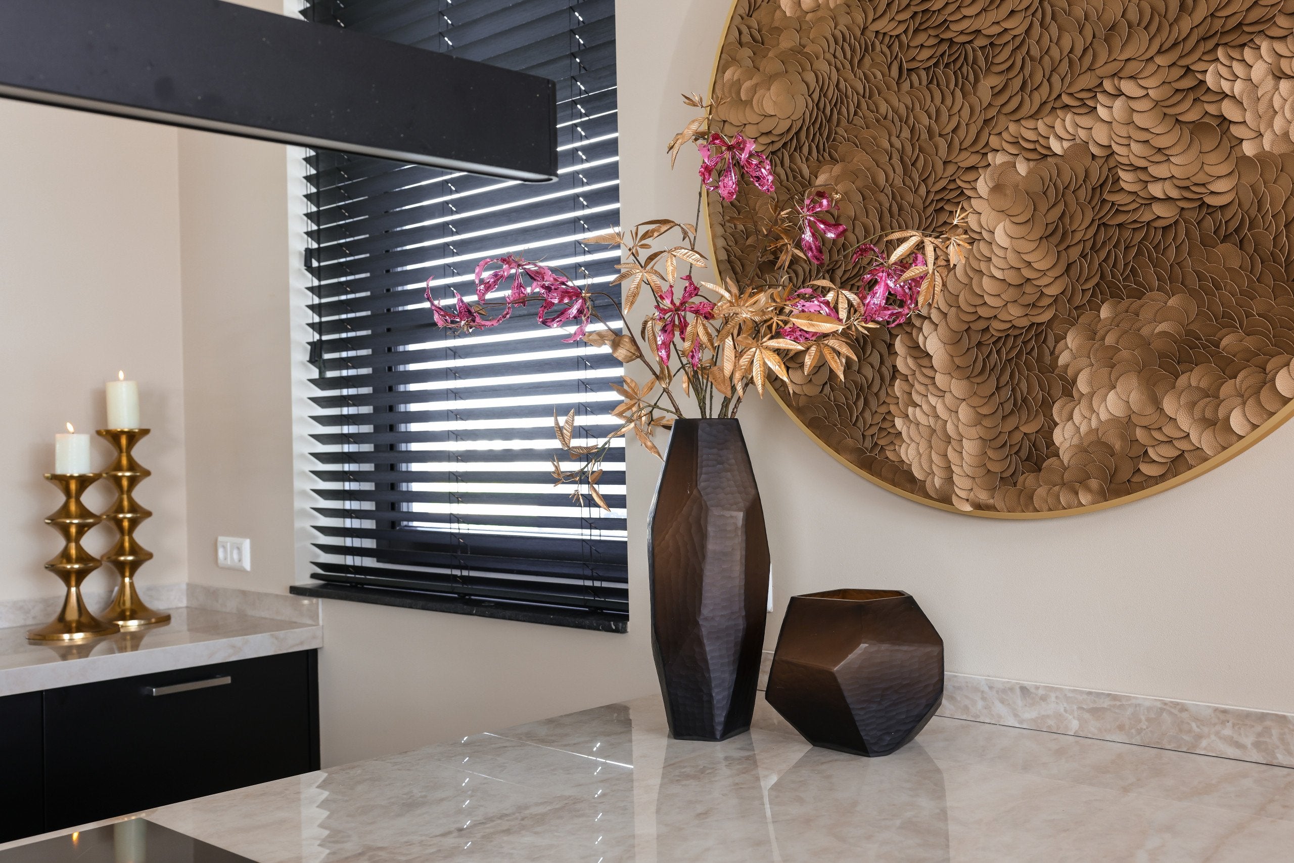 Candle holder Ayden gold large