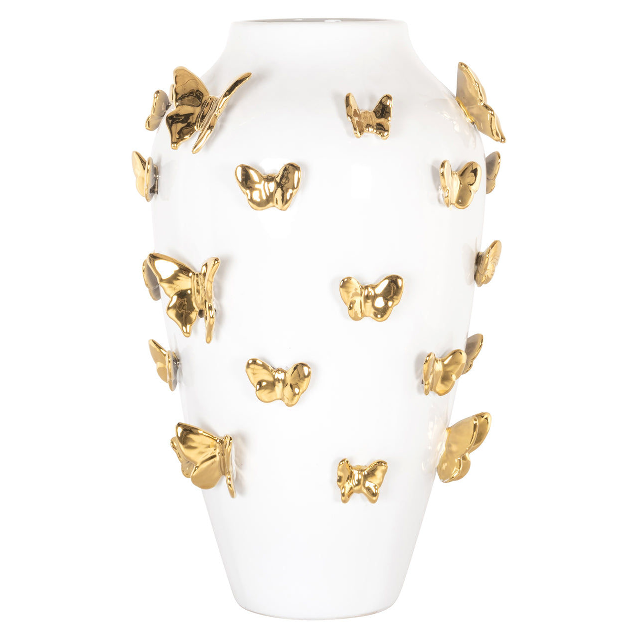 Vase Butterfly white large