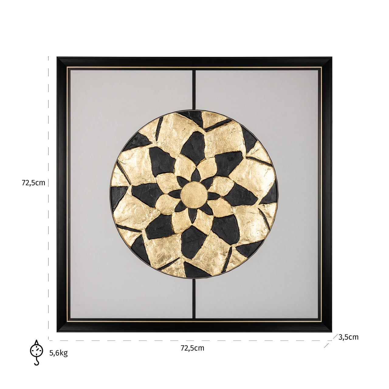 Wall art Sun black/gold